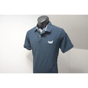 Superdry Classic Polo Slim Fit Dark Blue Short Sleeve Casual Mens Size XL